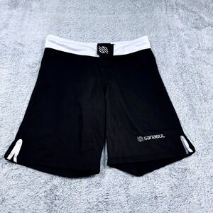 Sanabul MMA Board Shorts Mens‎ 30 Black White BJJ Grappling Combat Training Gym